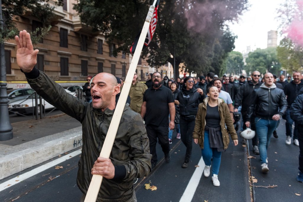 Far-right Group Protest In Rome