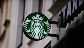 The Starbucks logo seen in Krakow...