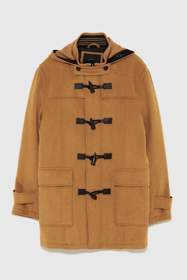 ZARA Man Hooded Duffel Coat