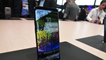 The Samsung S9 Mobile phone seen at the Mobile World...