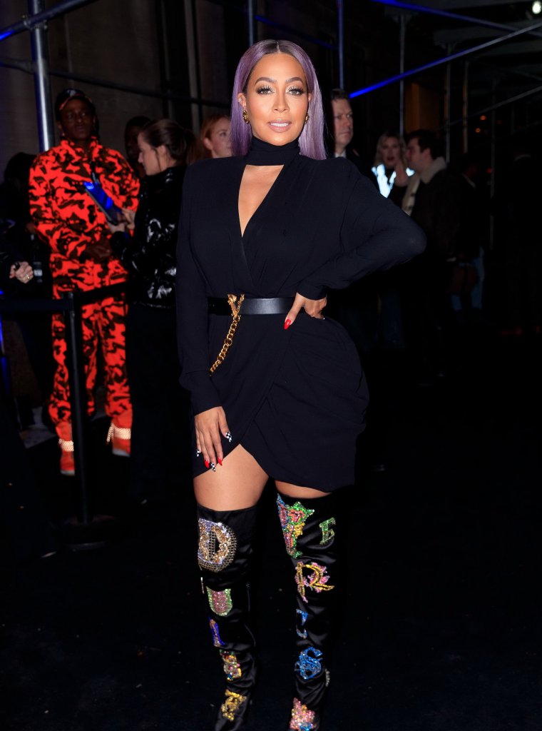 Lala Anthony pushed through with purple hair.