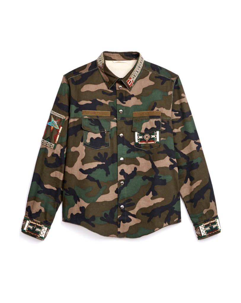 VALENTINO EMBROIDERED CAMO JACKET GRAILED PUSHA'S PURGE