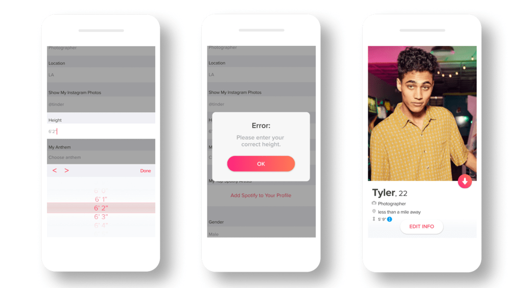 Tinder Height Verification