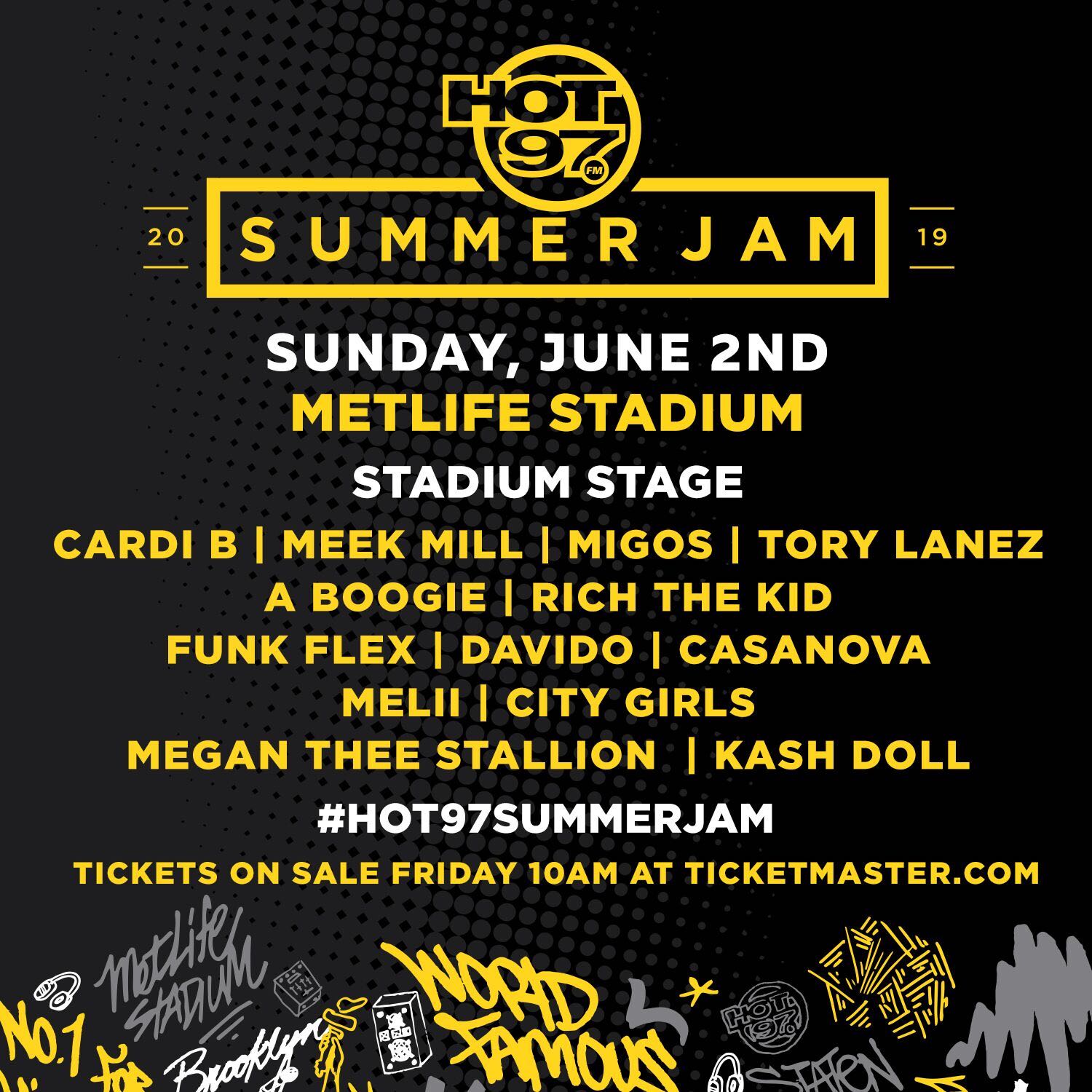 Cardi B, Meek Mill, And More To Perform At Hot 97’s 2019 Summer Jam