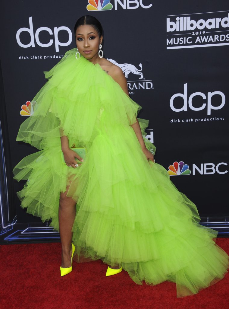 Yung Miami wore lime green from head to toe.