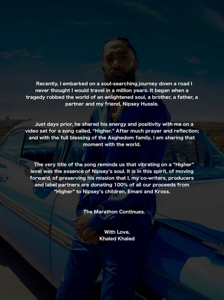 DJ Khaled Marathon letter