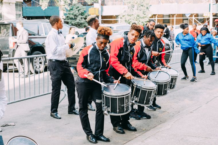 The Marching Cobras put on for their band.