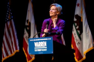 Presidential candidate, Senator Elizabeth Warren seen...