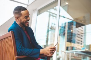 Businessman using phone