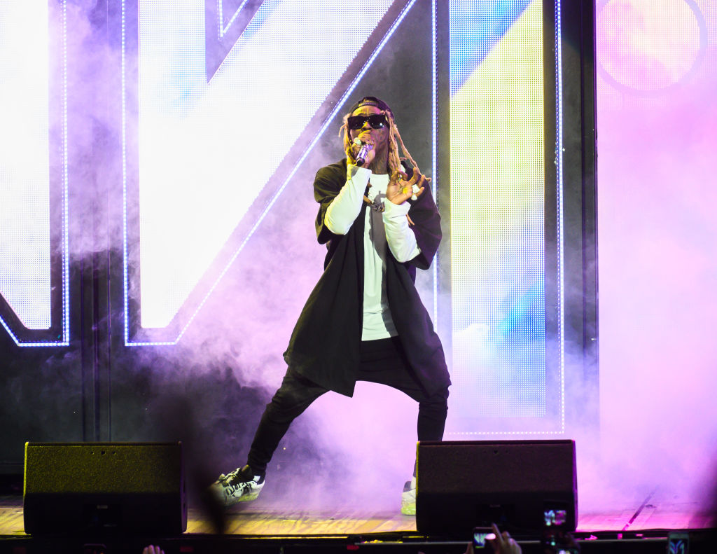 Lil Wayne (Swayne Carter Jr.) performs at Jiffy Lube Live Thursday evening.