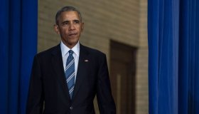 President Barack Obama speaks at Benjamin Banneker Academic High School