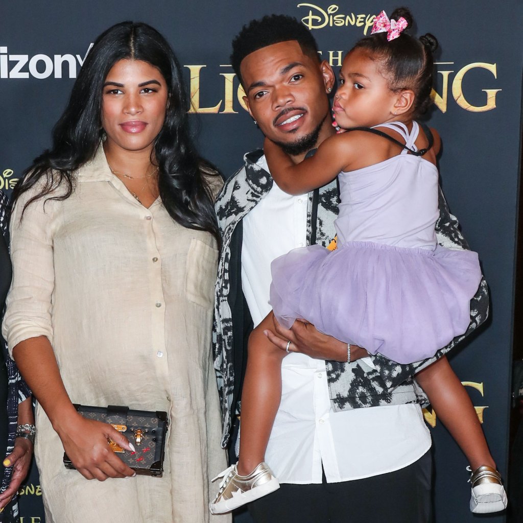 Kirsten Corley, Chance The Rapper and Kensli Bennett arrive at the World Premiere Of Disney's 'The Lion King' held at the Dolby Theatre on July 9, 2019 in Hollywood, Los Angeles, California, United States. (Photo by Xavier Collin/Image Press Agency)