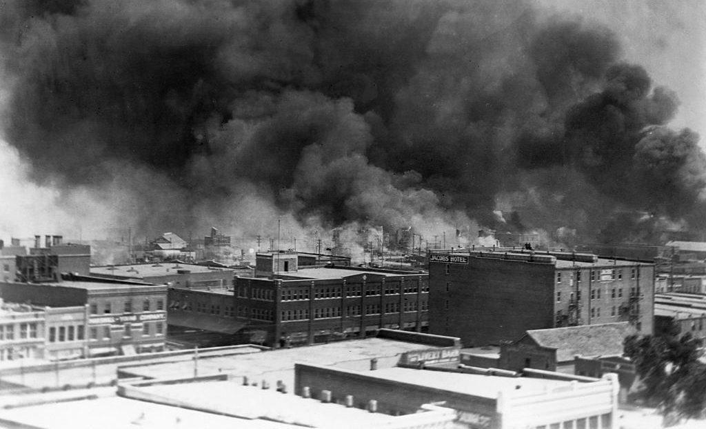 Burning Buildings During Race Riot of 1921
