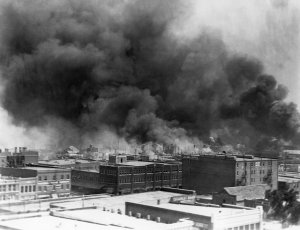 Burning Buildings During Race Riot of 1921