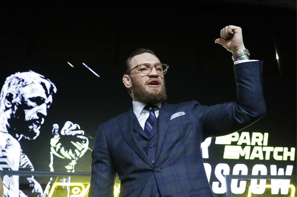 Press conference by Irish MMA fighter Conor McGregor in Moscow