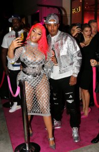 Nicki Minaj and Kenneth Petty arrive at Fendi Prints On at Fendi in Beverly Hills