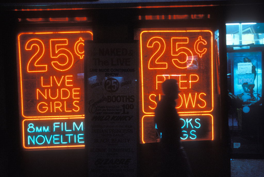 25 cent peep show with figure, New York, USA, early 80's.