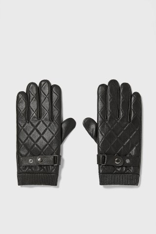 ZARA QUILTED LEATHER GLOVES