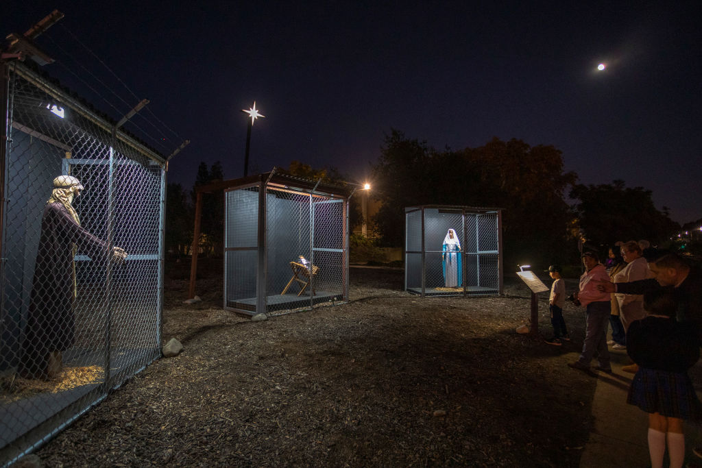 Claremont United Methodist Church Displays Nativity Scene Depicting Jesus, Mary, And Joseph As Detained Immigrants