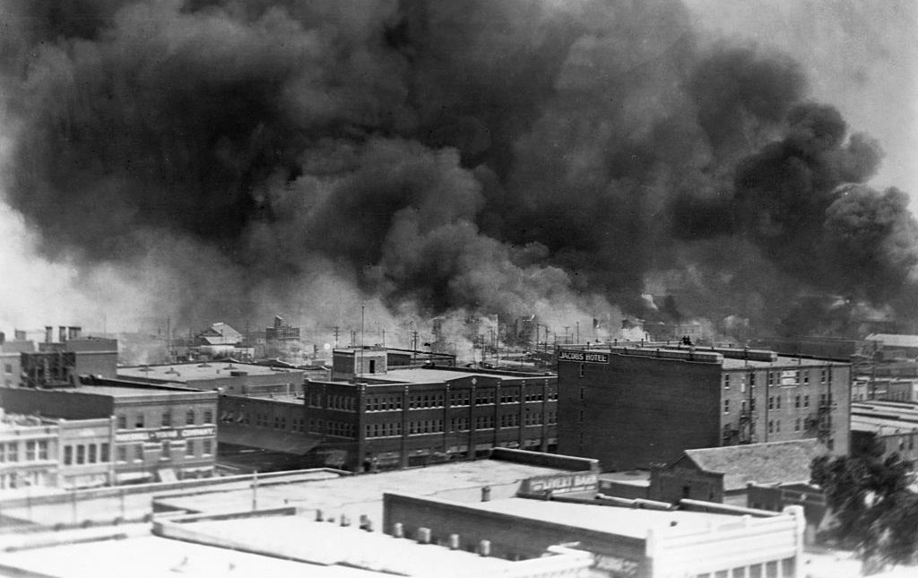 Burning Buildings During Race Riot of 1921