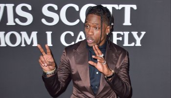 Rapper Travis Scott arrives at the Los Angeles Premiere Of Netflix's 'Travis Scott: Look Mom I Can Fly' held at Barker Hangar on August 27, 2019 in Santa Monica, Los Angeles, California, United States.
