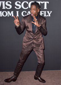 Rapper Travis Scott arrives at the Los Angeles Premiere Of Netflix's 'Travis Scott: Look Mom I Can Fly' held at Barker Hangar on August 27, 2019 in Santa Monica, Los Angeles, California, United States.