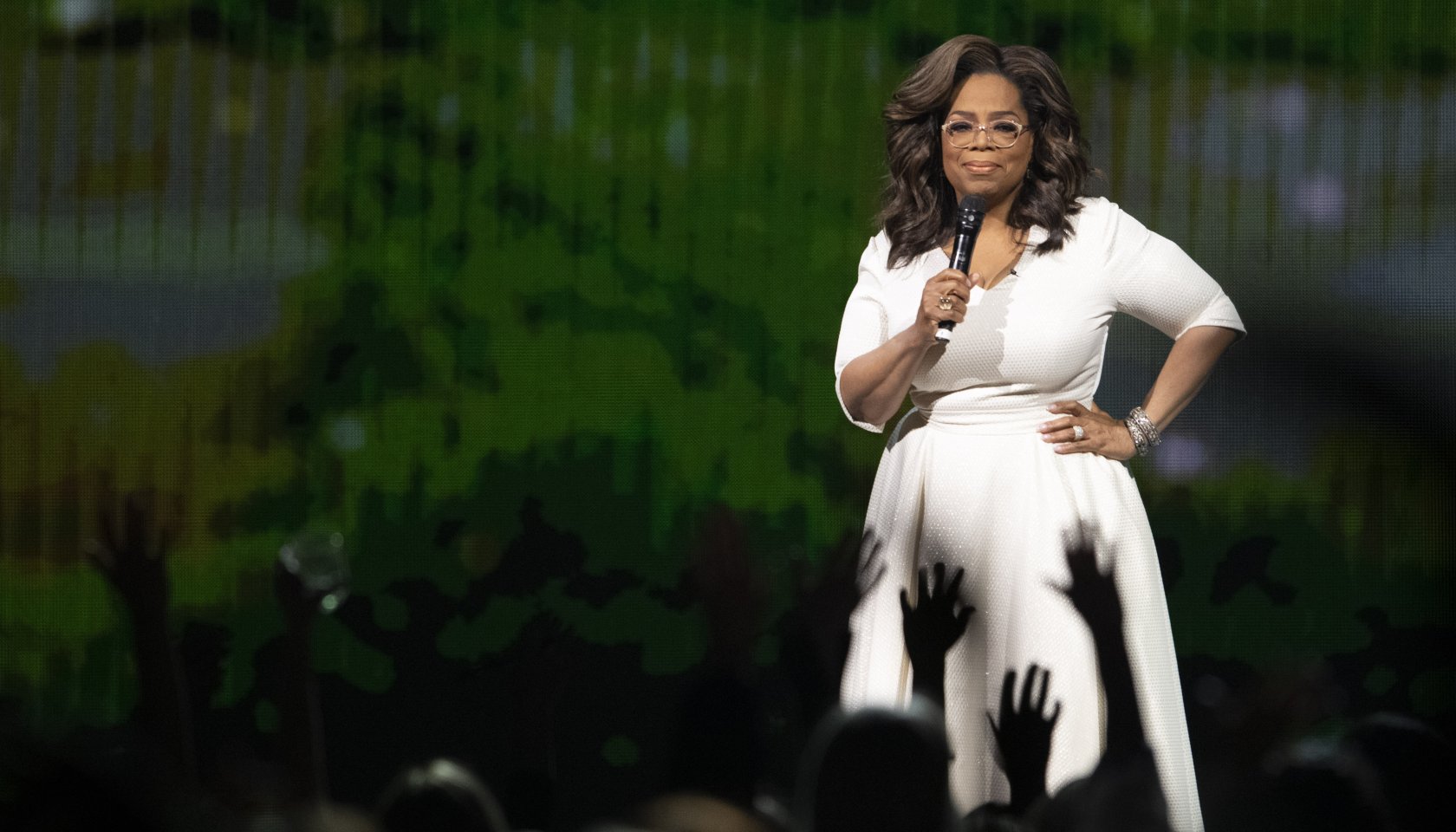 Oprah Winfrey on stage during her ’Your Path Made Clear' tour