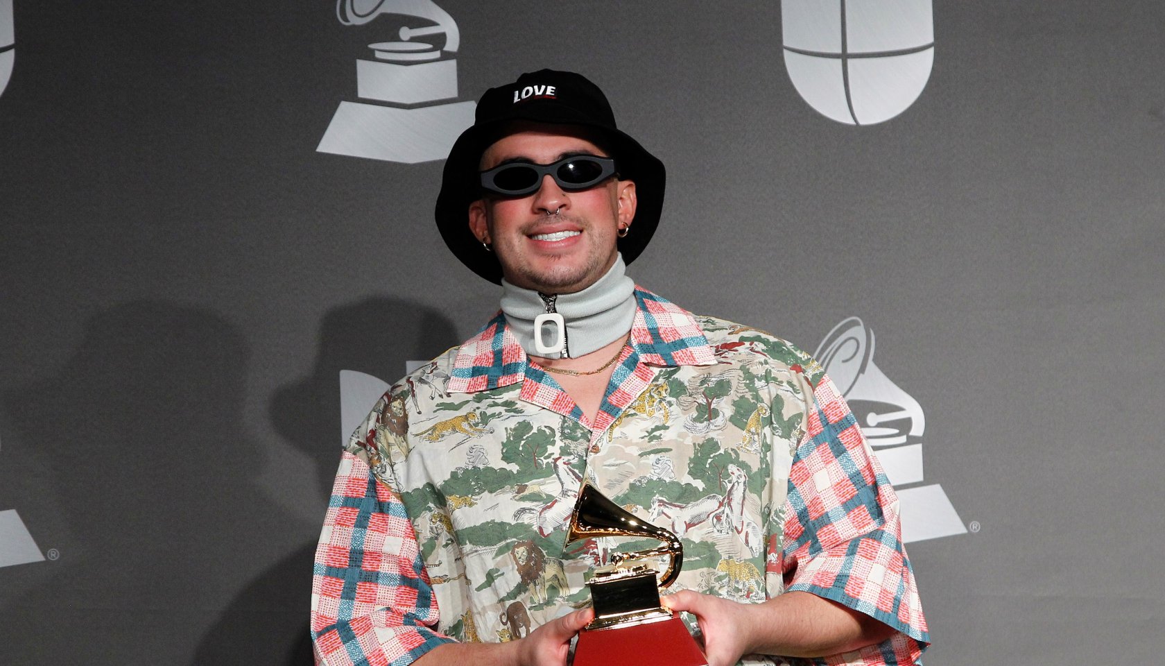 Bad Bunny in the press room for 20th Ann...