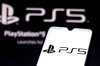 In this photo illustration the PlayStation 5 logo seen...