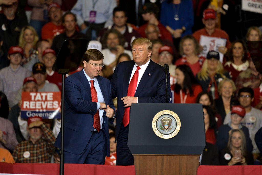 President Trump Holds Rally In Tupelo, Mississippi