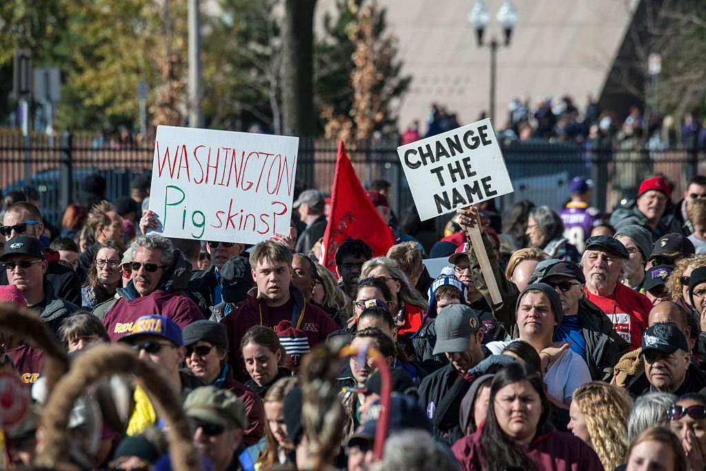 Minneapolis, Minnesota, Rally against racism, Native Americans and their supporters listen to the speakers