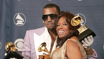 Kayne West with his mother, Donda West, won three Grammys at the 48th Annual Grammy Awards at the S