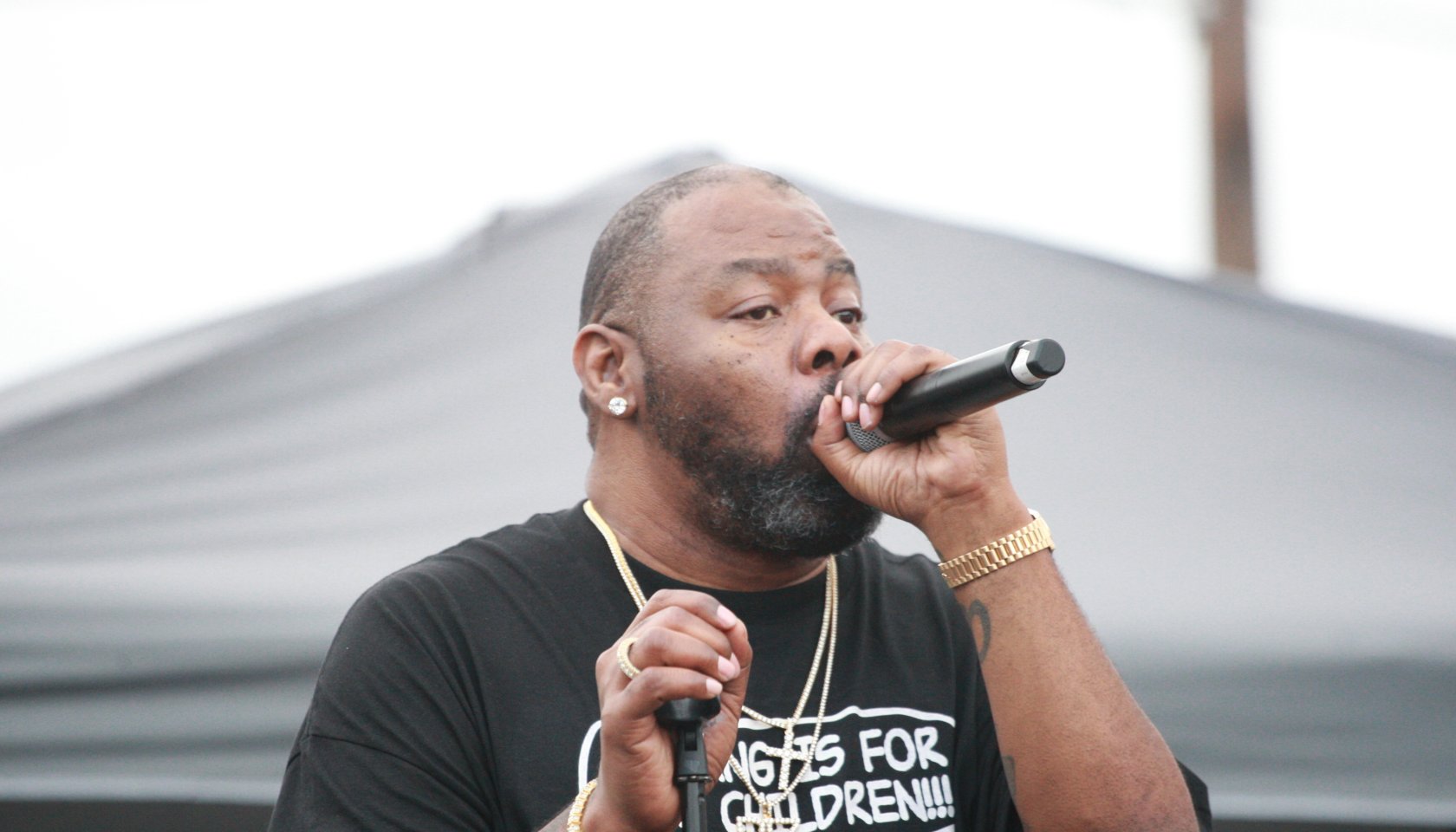 Rapper Biz Markie performing live at the Soul School Fest