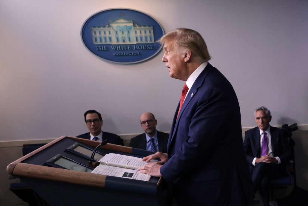 President Trump Holds A Press Briefing At The White House