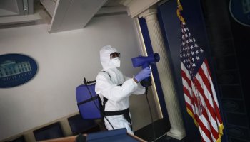 White House Staff Sanitize Press Area After Coronavirus Outbreak