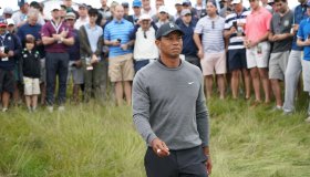 Tiger Woods plays in the US OPEN Golf tournament