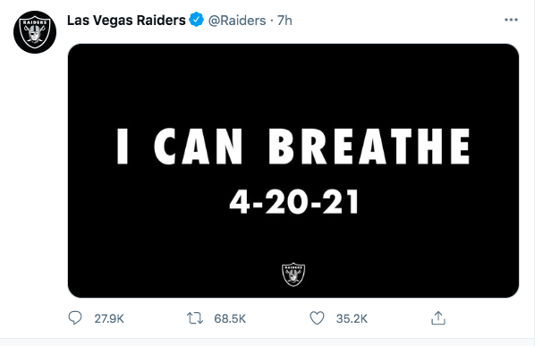 Las Vegas Raiders Chauvin tweet