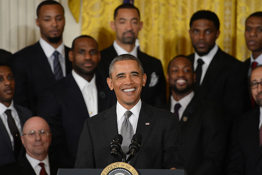 President Barack Obama welcomes 2013 NBA Champion Miami Heat to the White House to honor the team on