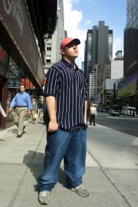 Rapper Bubba Sparxxx is photographed at Times Square on 10/16/2001.