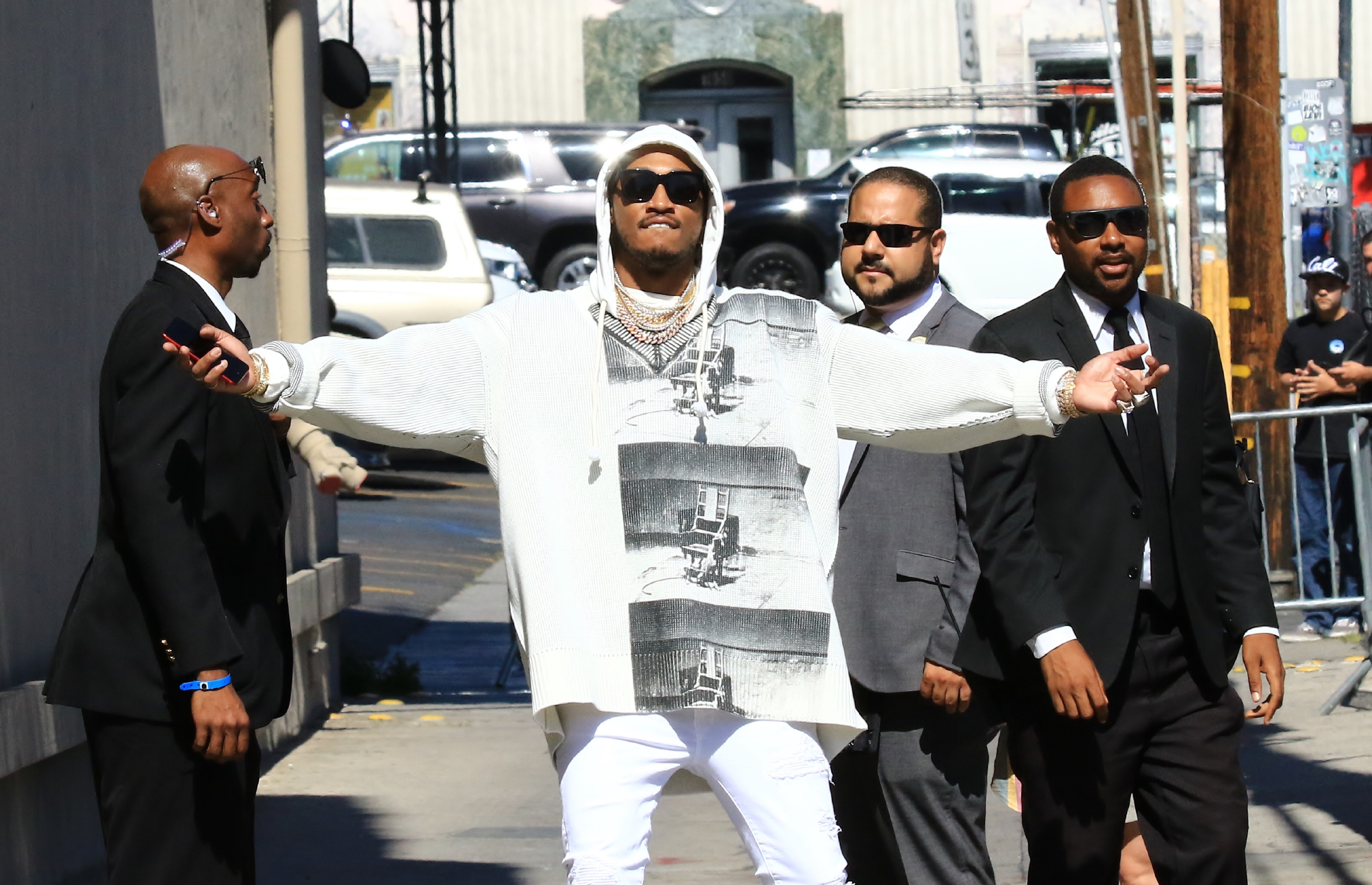 Celebrities at the Jimmy Kimmel Live! studios