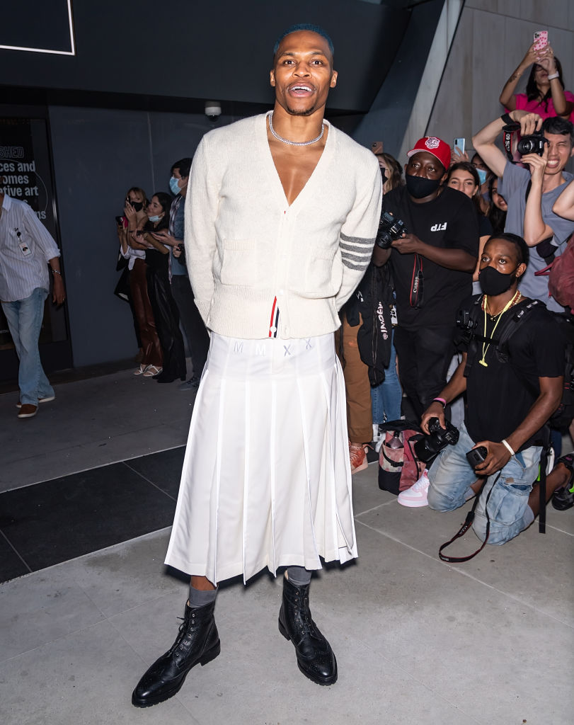 Kid Cudi And Russell Westbrook Wear Skirts For New York Fashion Week