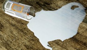 Glass of spilt milk