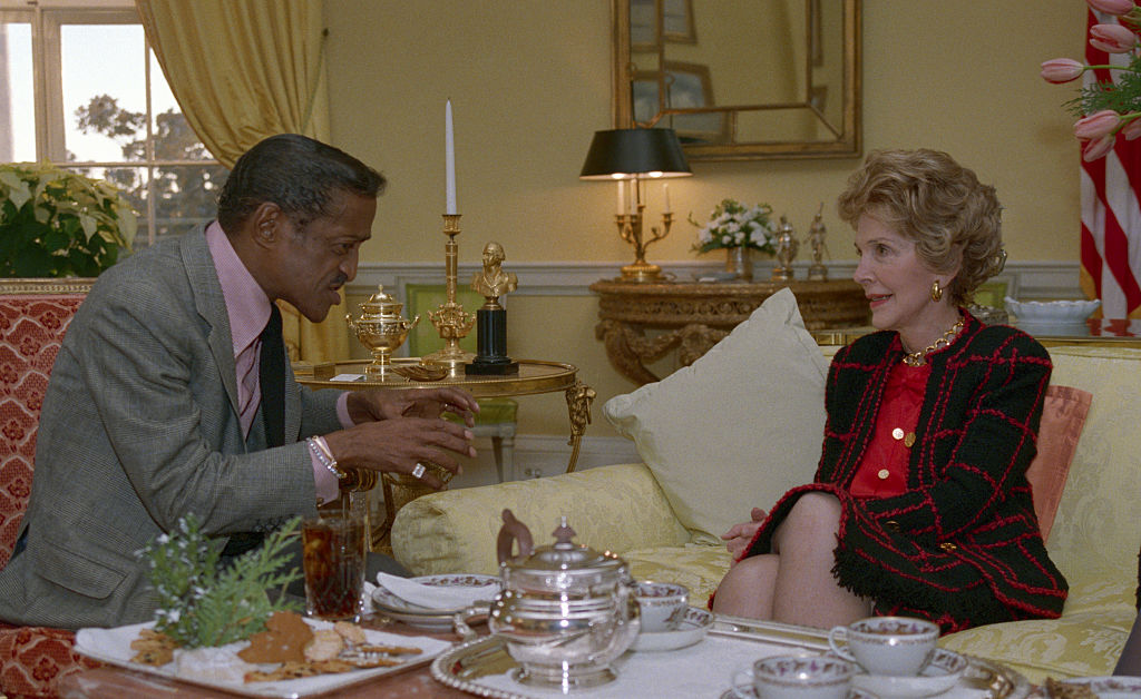 Sammy Davis Jr. and Nancy Reagan Chatting
