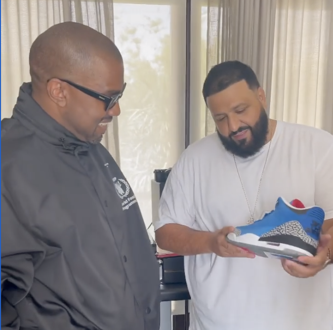 DJ Khaled Gifts Kanye West Rare Air Jordan 3's, Working On Music Too