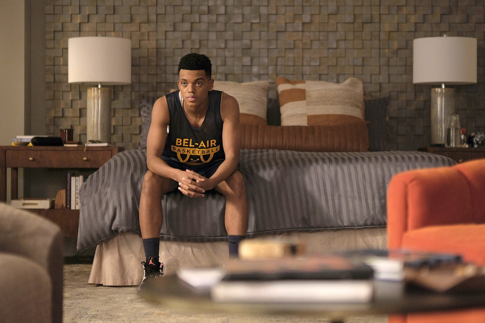 Bel-Air Episode 109 "Can't Knock The Hustle" Stills featuring Jabari Banks, Olly Sholotan, Cassandra Freeman, Adrian Holmes, Coco Jones,