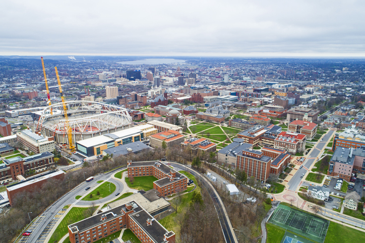 Aerial of City and University of Syracuse, New York