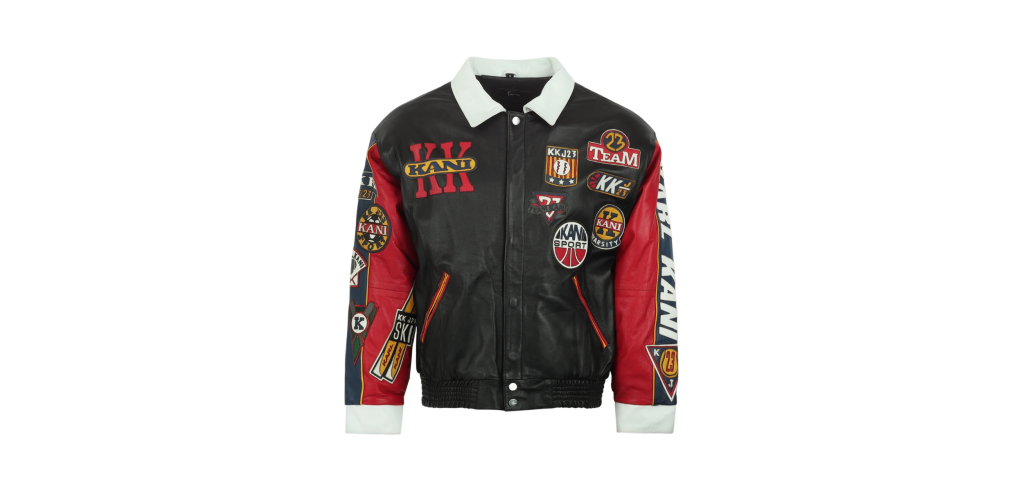 KARL KANI LEATHER PATCH JACKET