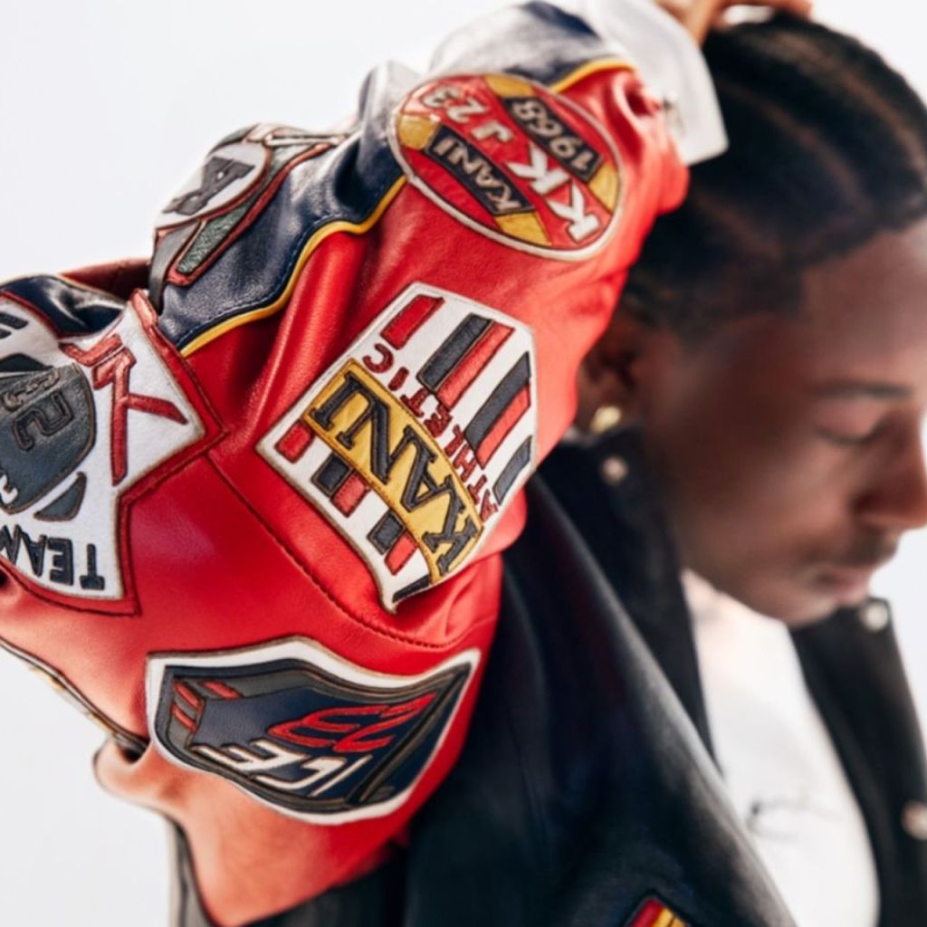 KARL KANI LEATHER PATCH JACKET