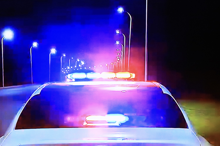 Flashing police car lights for emergencies