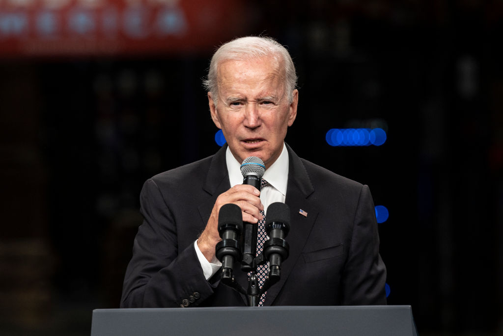 President Joe Biden Jr. delivers remarks at IBM facility.